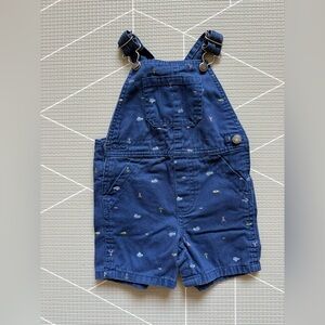 Carters|Baby boy Navy Blue Short Overalls in sea creatures fish print•••Novelty